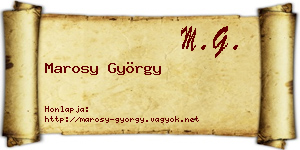 Marosy György névjegykártya