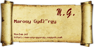 Marosy György névjegykártya